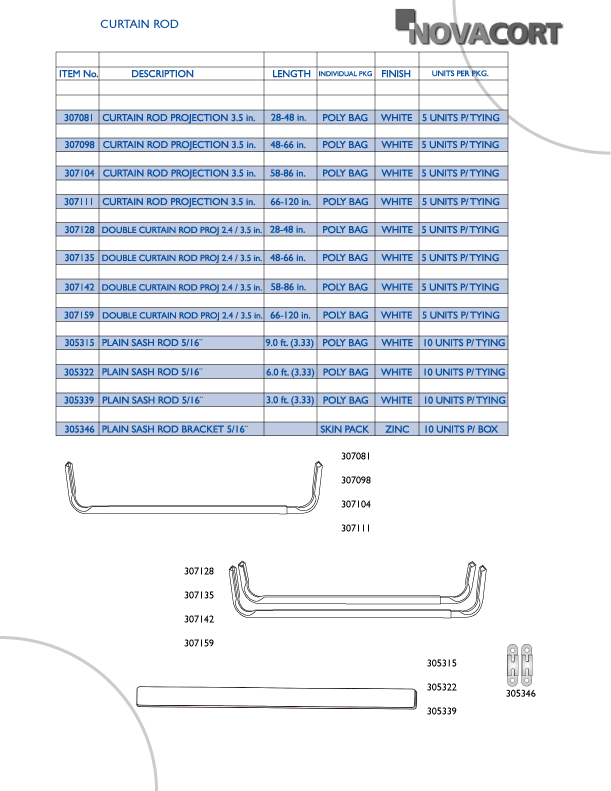 Curtain rods line